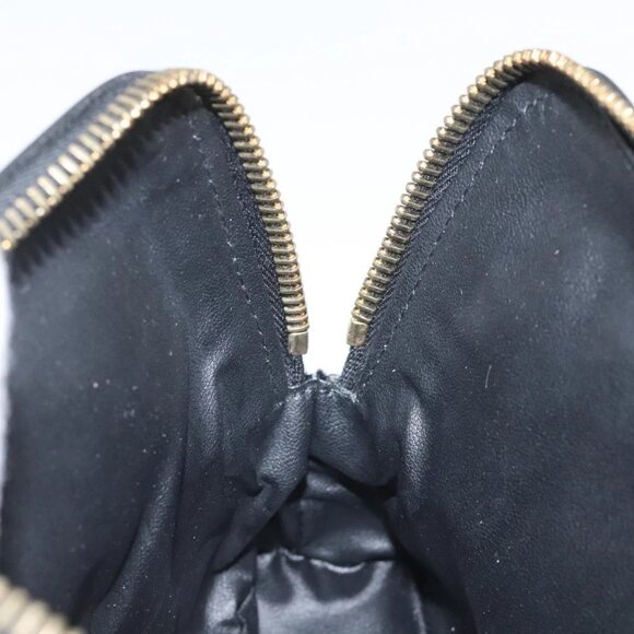 CELINE Macadam Canvas Pouch PVC Leather Black Gold Auth - Picture 15 of 16